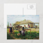 Vladimir Makovsky - Aankomst van een schoolmistres Briefkaart (Voorkant / Achterkant)