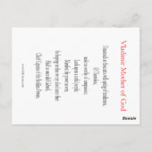 Vladimir Moeder Gods Gebed Kaart (Achterkant)