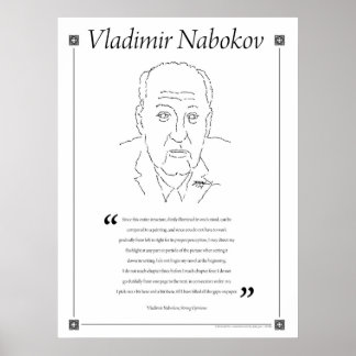 Vladimir Nabokov schrijft Poster prijsopgave