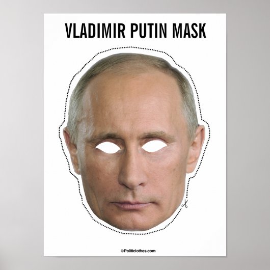 Vladimir Poetin Mask Cutout Poster (Voorkant)