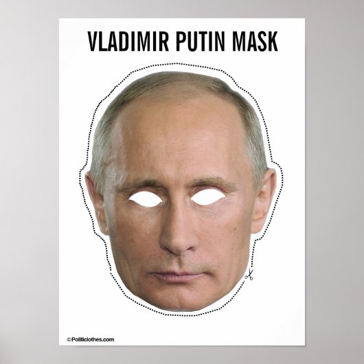 Vladimir Poetin Masker Cutout Poster (Voorkant)