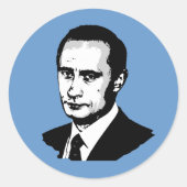 Vladimir Poetin Ronde Sticker (Voorkant)