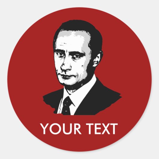 Vladimir Poetin Ronde Sticker (Voorkant)