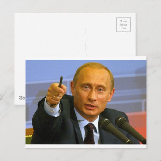 Vladimir Poetin wil dat man een koekje geven! Briefkaart (Voorkant / Achterkant)