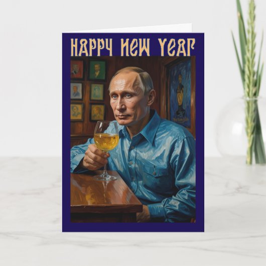 Vladimir Putin Happy New Year Card Russian Kaart (Voorkant)