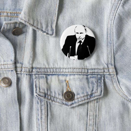 VLADIMIR PUTIN PIN BACK BADGE RONDE BUTTON 5,7 CM (In situ)