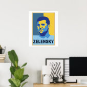 Vladimir Zelensky - Ik sta achter Oekraïne Poster (Thuiskantoor)