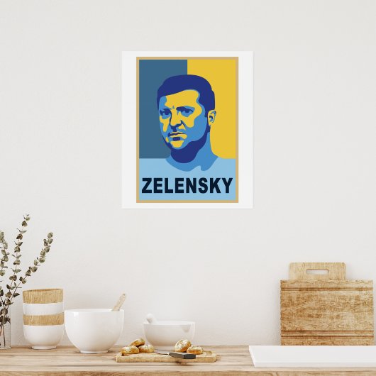 Vladimir Zelensky - Ik sta achter Oekraïne Poster (Keuken)