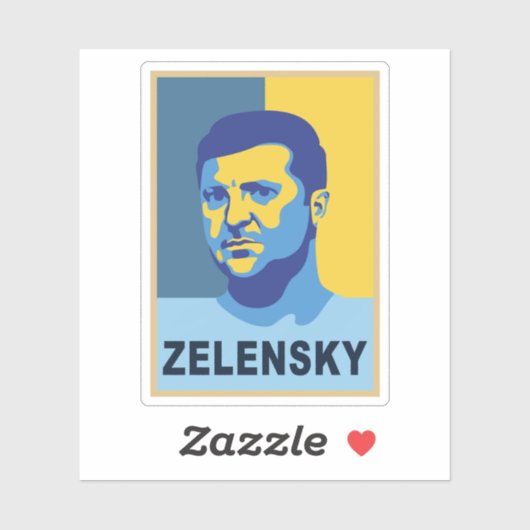 Vladimir Zelensky - Ik sta achter Oekraïne Sticker (Vel)