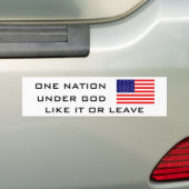 VLAG2, ÉÉN NATIE, ONDER GOD, ZOALS HET OF VERLAAT BUMPERSTICKER (Op auto)
