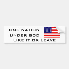 VLAG2, ÉÉN NATIE, ONDER GOD, ZOALS HET OF VERLAAT BUMPERSTICKER