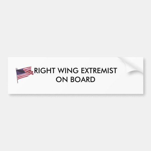 vlag2, RECHTSGROND EXTREMIST AAN BOORD Bumpersticker (Voorkant)