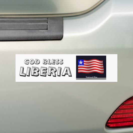 vlag3, LIBERIA, GOD BLESS Bumpersticker (Op auto)