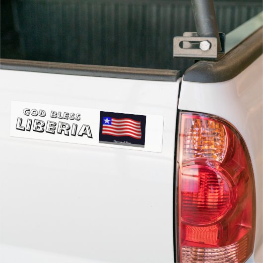 vlag3, LIBERIA, GOD BLESS Bumpersticker (Op Truck)