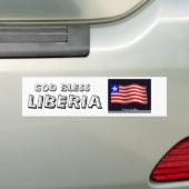 vlag3, LIBERIA, GOD ZEGENE Bumpersticker (Op auto)