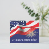 Vlag 4 juli BBQ Party Uitnodiging Briefkaart (Staand voorkant)