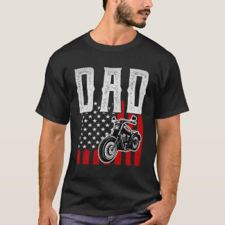 Vlag 4th van Juli Familie Zoon Biker Pa Motorcycle T-shirt