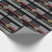 Vlag Afstuderen brandweerkorps van de brandweeraca Cadeaupapier (Hoek)