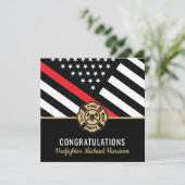 Vlag Afstuderen brandweerkorps van de brandweeraca Kaart (Staand voorkant)