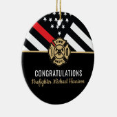 Vlag Afstuderen brandweerkorps van de brandweeraca Keramisch Ornament (Rechts)