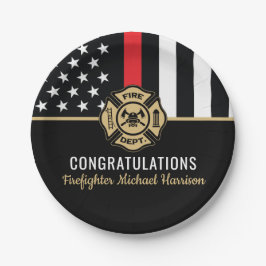 Vlag Afstuderen brandweerkorps van de brandweeraca Papieren Bordje