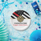 Vlag Afstuderen brandweerkorps van de brandweeraca Papieren Bordje (Feest)