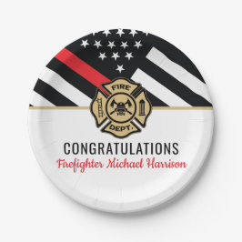 Vlag Afstuderen brandweerkorps van de brandweeraca Papieren Bordje