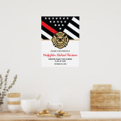 Vlag Afstuderen brandweerkorps van de brandweeraca Poster (Keuken)