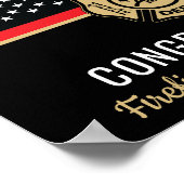 Vlag Afstuderen brandweerkorps van de brandweeraca Poster (Hoek)