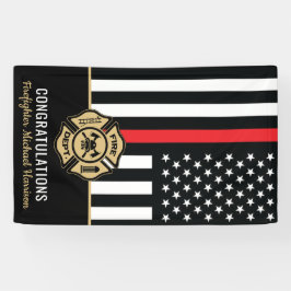 Vlag Afstuderen brandweerkorps van de brandweeraca Spandoek