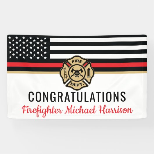 Vlag Afstuderen brandweerkorps van de brandweeraca Spandoek (Horizontaal)