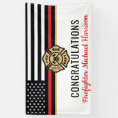 Vlag Afstuderen brandweerkorps van de brandweeraca Spandoek (Verticaal)