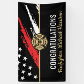 Vlag Afstuderen brandweerkorps van de brandweeraca Spandoek (Verticaal)