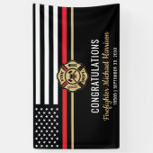 Vlag Afstuderen brandweerkorps van de brandweeraca Spandoek (Verticaal)