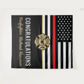 Vlag Afstuderen brandweerkorps van de brandweeraca Wandkleed (Voorkant (horizontaal))