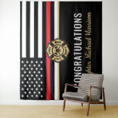 Vlag Afstuderen brandweerkorps van de brandweeraca Wandkleed (In situ)