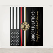 Vlag Afstuderen brandweerkorps van de brandweeraca Wandkleed (Voorkant)