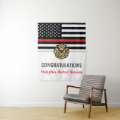 Vlag Afstuderen brandweerkorps van de brandweeraca Wandkleed (In situ)