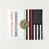 Vlag Afstuderen brandweerkorps van de brandweeraca Wandkleed (Voorkant (horizontaal))