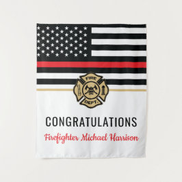 Vlag Afstuderen brandweerkorps van de brandweeraca Wandkleed