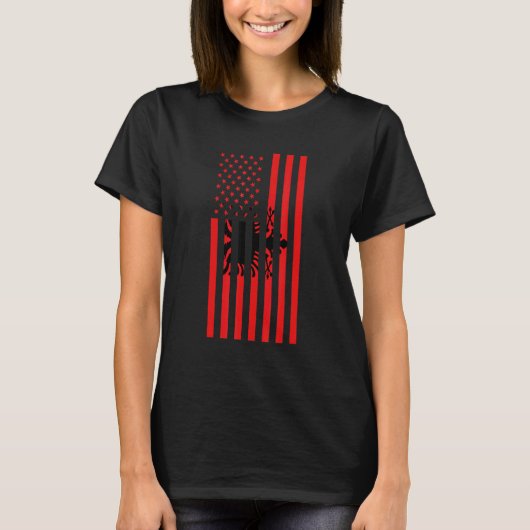 Vlag Albanië Albanees T-shirt (Voorkant)
