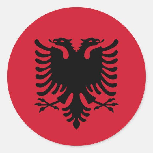 Vlag Albanië/Albanië/Albanees Ronde Sticker (Voorkant)