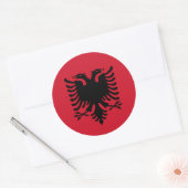 Vlag Albanië/Albanië/Albanees Ronde Sticker (Envelop)