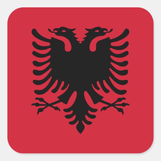 Vlag Albanië/Albanië/Albanees Vierkante Sticker (Voorkant)