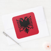 Vlag Albanië/Albanië/Albanees Vierkante Sticker (Envelop)