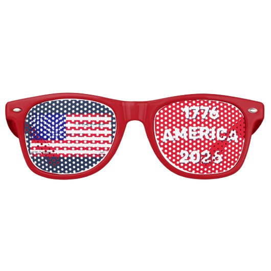 Vlag Amerika 1776 2026 Retro Zonnebril (Voorkant)