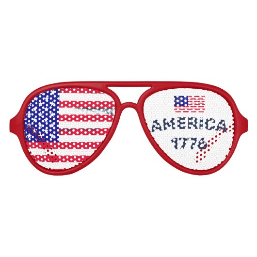Vlag Amerika 1776 s2 Aviator Zonnebril (Voorkant)