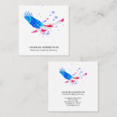 ** Vlag Amerikaanse adelaar USA Red White Blue Vierkante Visitekaartje (Voorkant / Achterkant)