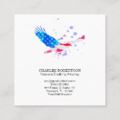 ** Vlag Amerikaanse adelaar USA Red White Blue Vierkante Visitekaartje (Achterkant)