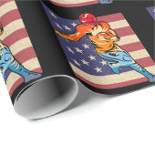 Vlag-Amerikaanse Football Retro Ball Sports Lover Cadeaupapier (Rol Hoek)